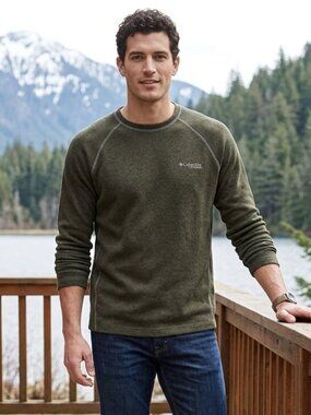 Army Green Columbia Titanium Wool blend Sweater -Large